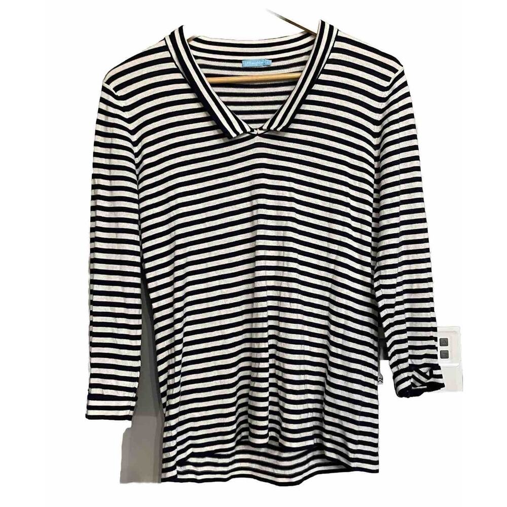 J McLaughlin Sweater Classic Nautical Stripe Knit Pullover Womens Large